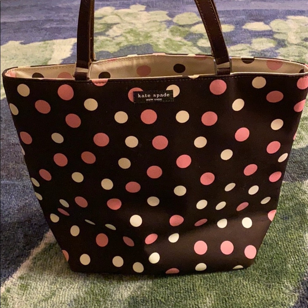 Kate spade brown purse with polka dots